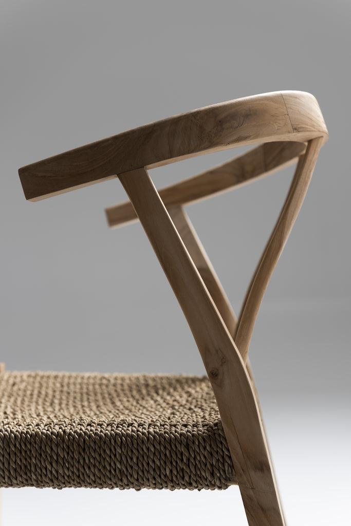 Eetkamerstoel Alis Teak Hout Naturel - Eetkamerstoel - J-Line - livinglovely.nl