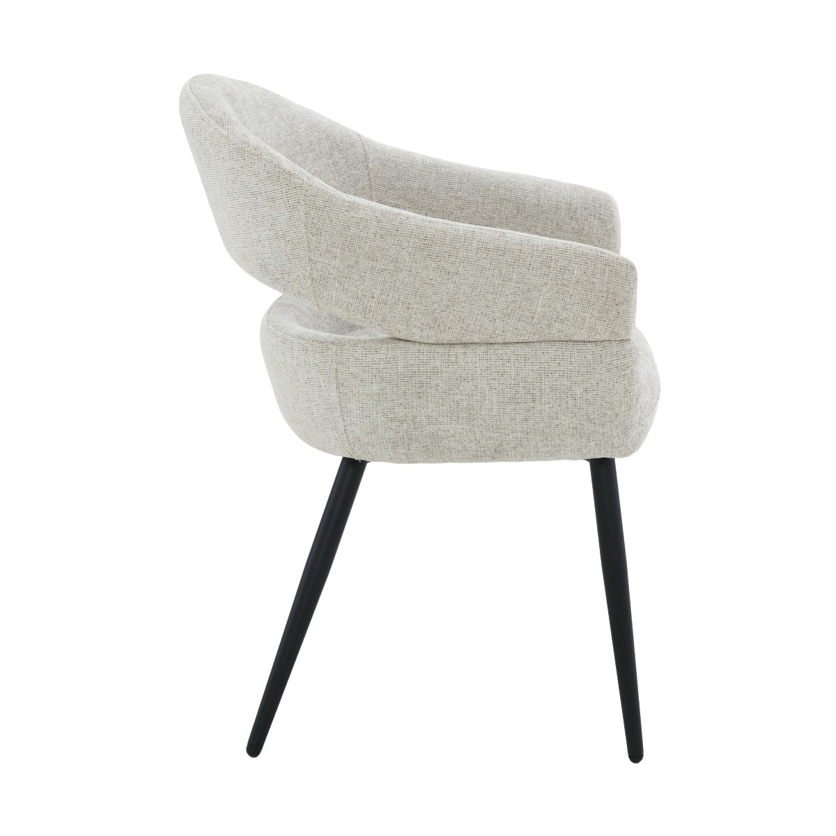 Eetkamerstoel Megan Toffee met Beige stof met zwart onderstel