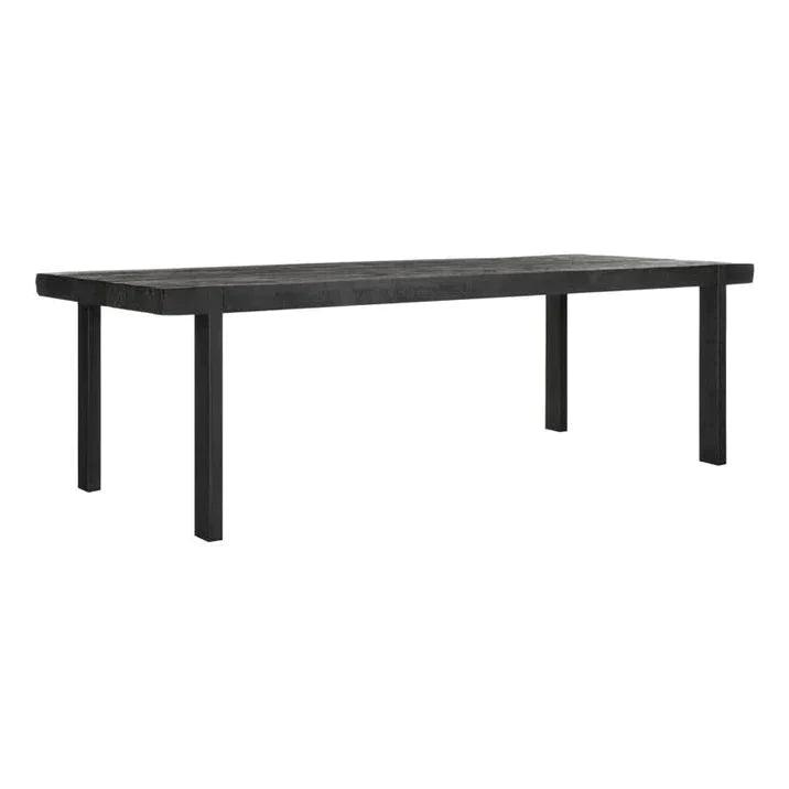 Eetkamertafel Black Beam 275cm zwart teakhout onderstel detail