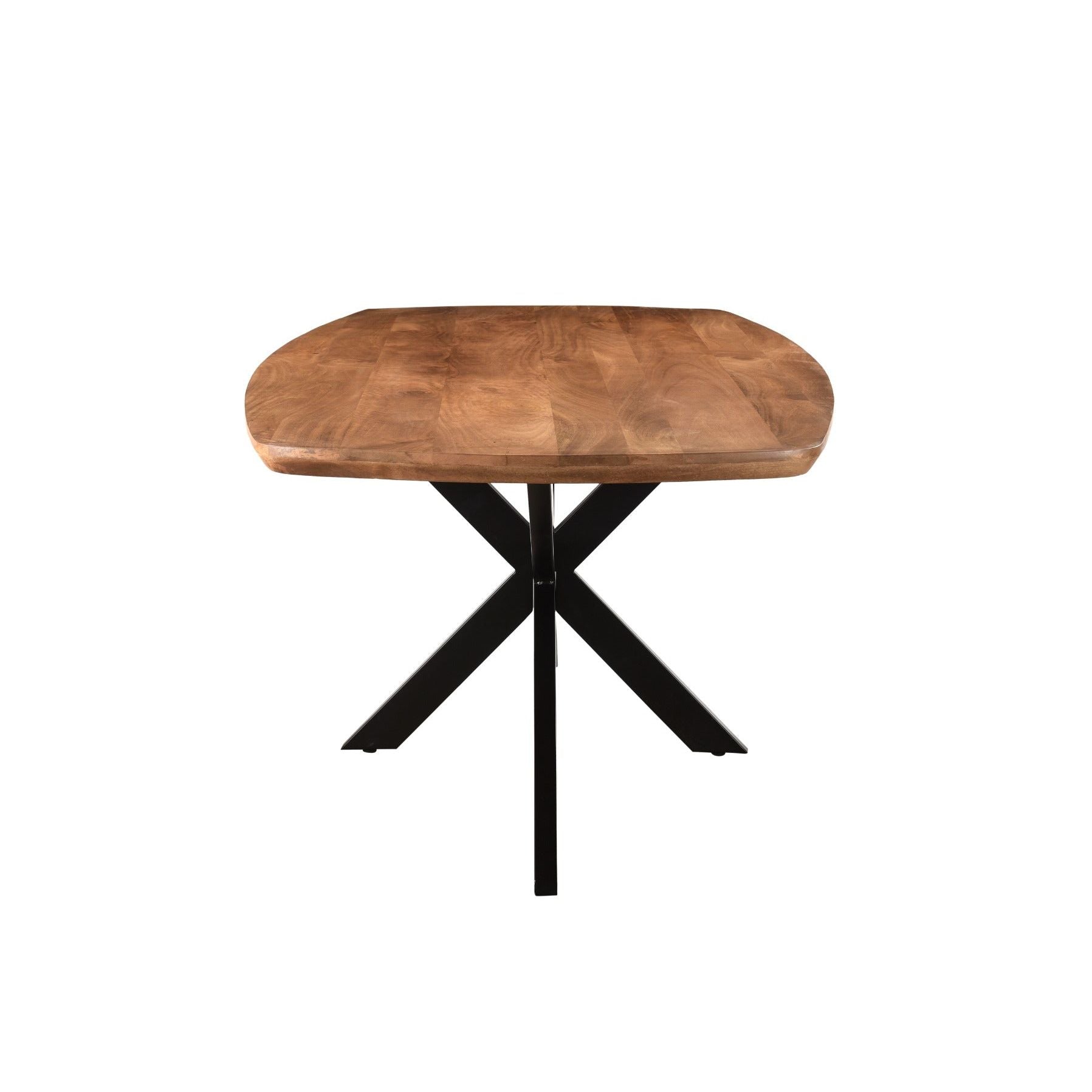 Eettafel Jesper Pecan 180cm van de kopse kant gezien