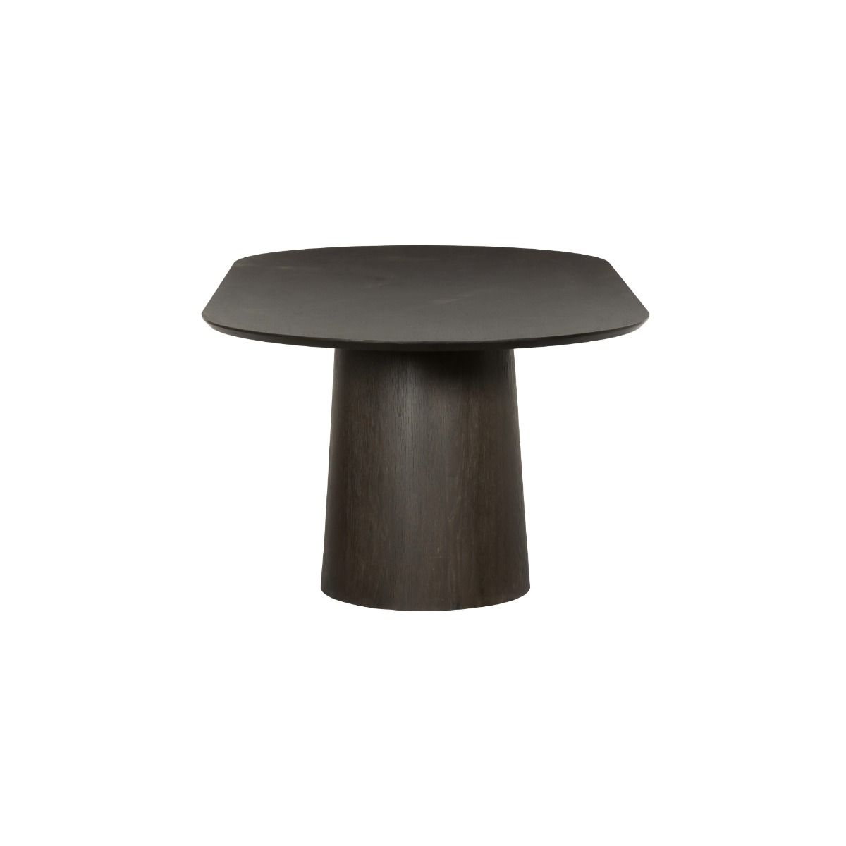 Eettafel Novero espresso 200cm zijaanzicht