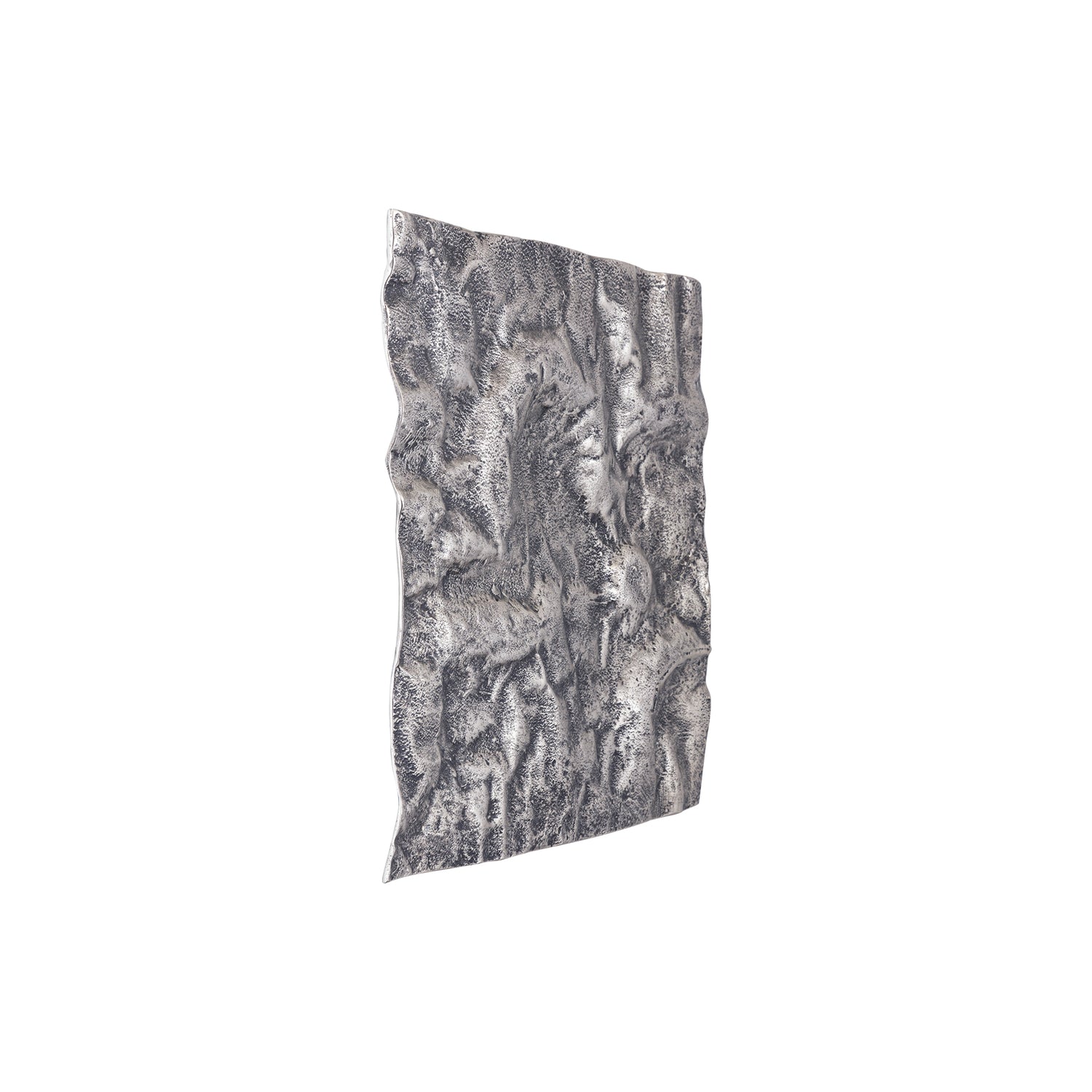 Eogan Gunmetal Casted Alu Wall Panel Rough Square 50x50cm PTMD - Wandpaneel - PTMD - livinglovely.nl
