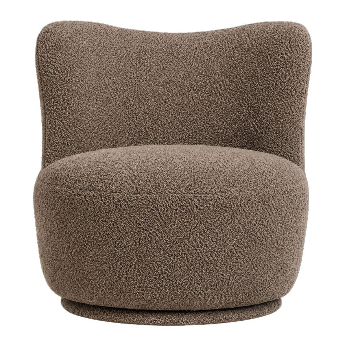 Fauteuil Dean met ronde omsluitende kuip in beige stof