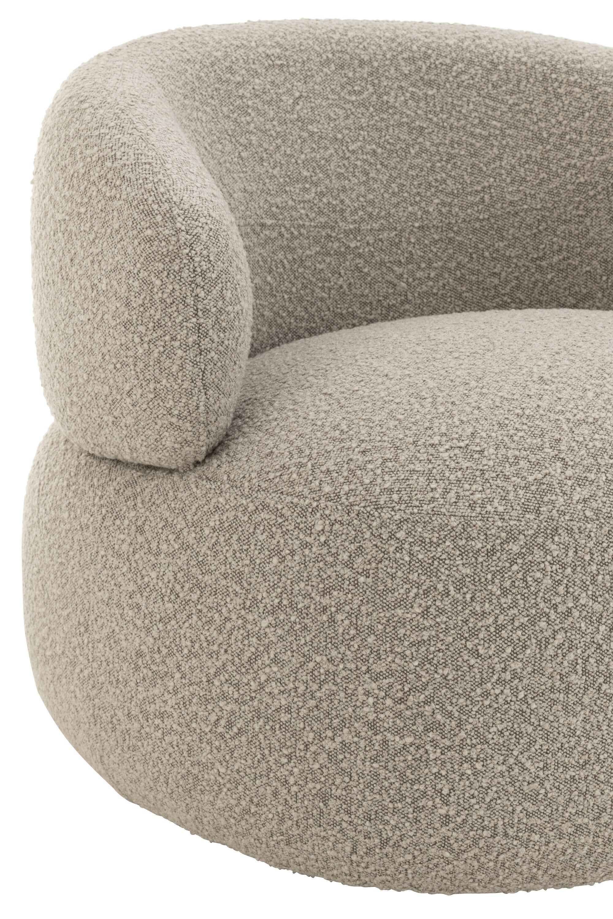 Fauteuil Draaiend Rond Schuim Taupe J-Line - Fauteuil - J-Line - livinglovely.nl