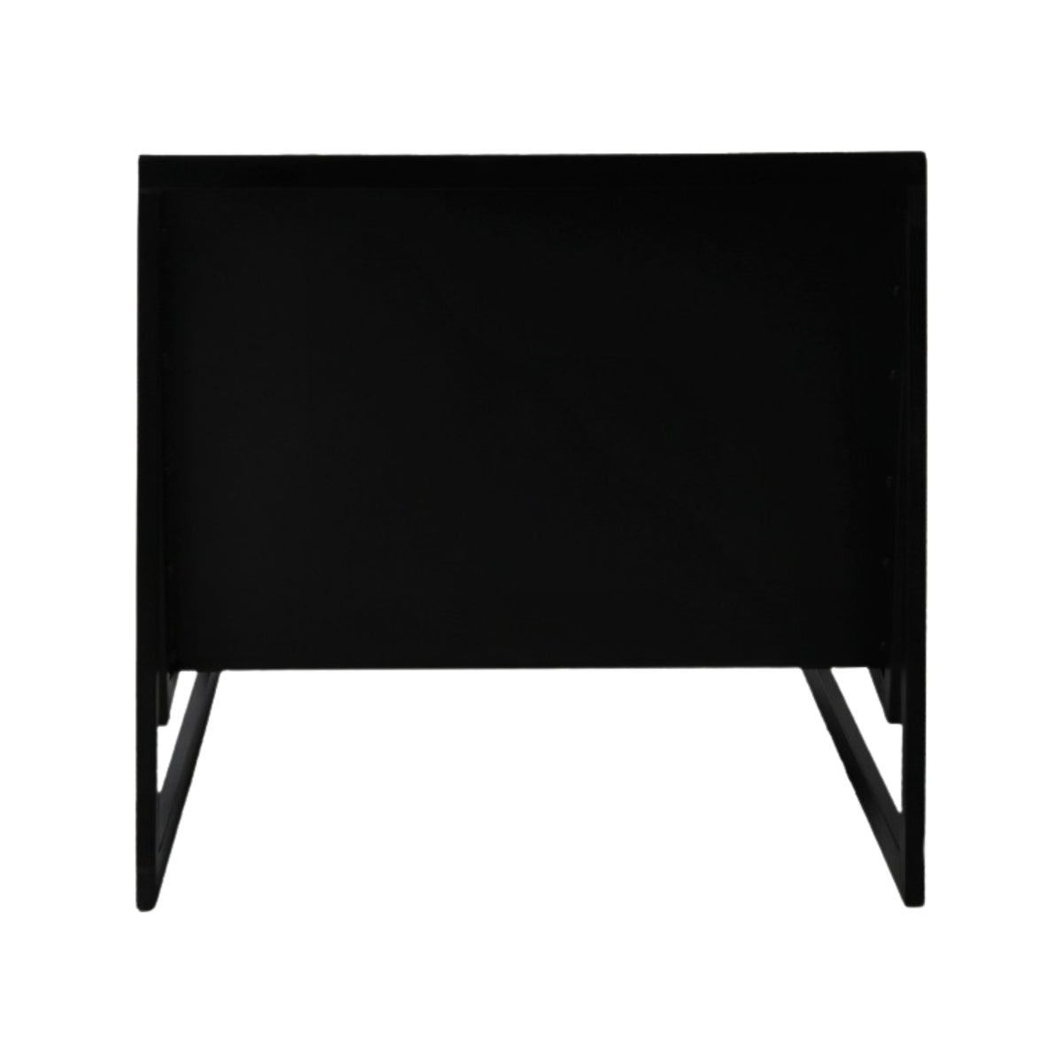 Fauteuil Vanta Loungestoel Metaal Zwart van Pomax, achteraanzicht van het zwarte metalen frame