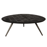 Fieron Black Wooden Coffee Table Organic Round PTMD - Salontafel - PTMD - livinglovely.nl