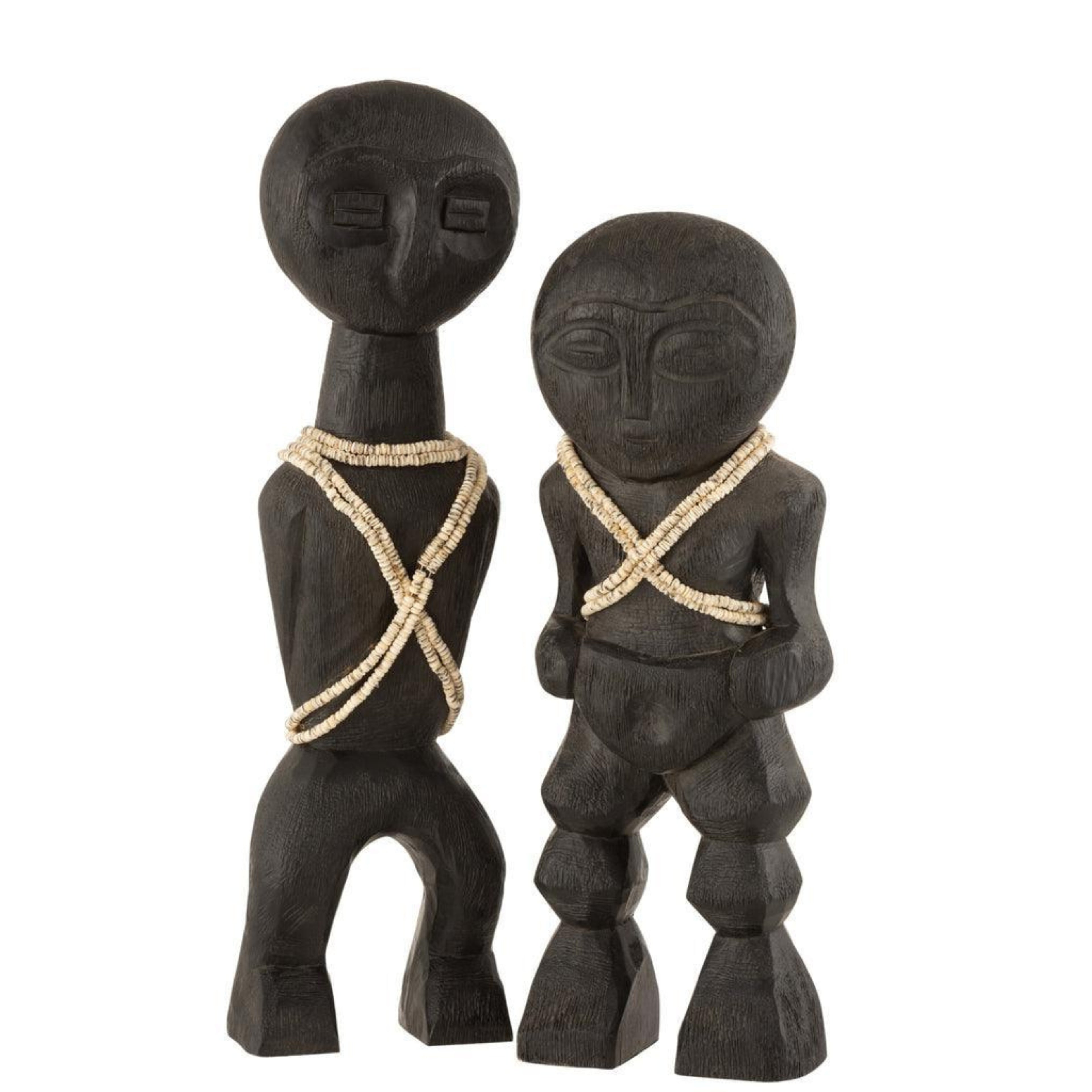 Figuur Takwimu Mangohout Zwart Small - Beeld - J-Line - livinglovely.nl