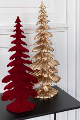 Fir Tree Velvet Resin Red Small - - J-Line - livinglovely.nl