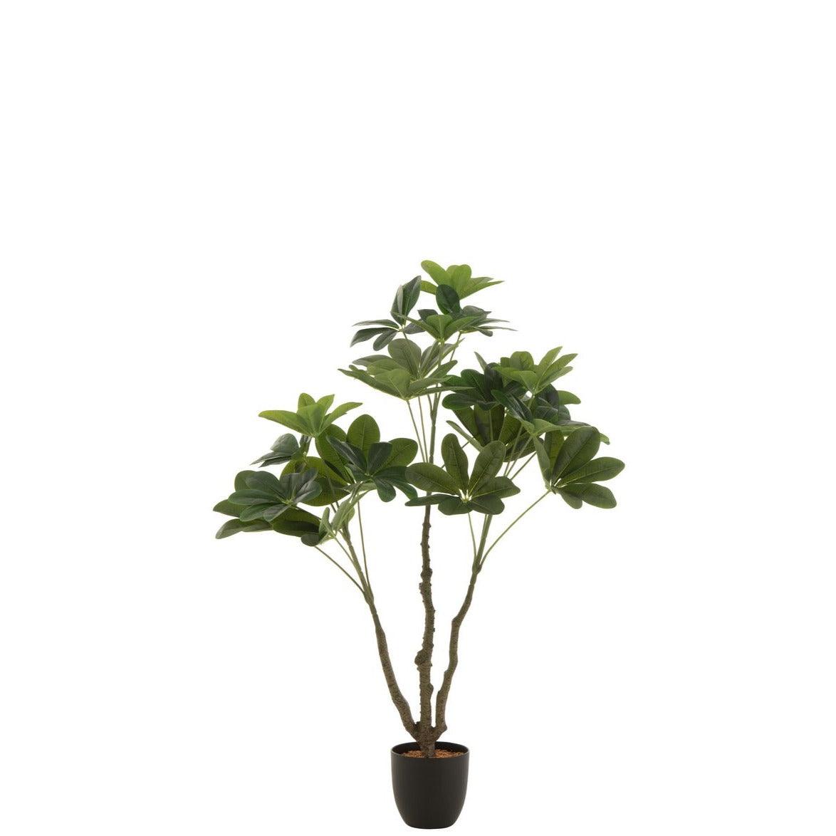 Geldboom In Pot Plastiek Groen Small - Kunstplant - J-Line - livinglovely.nl