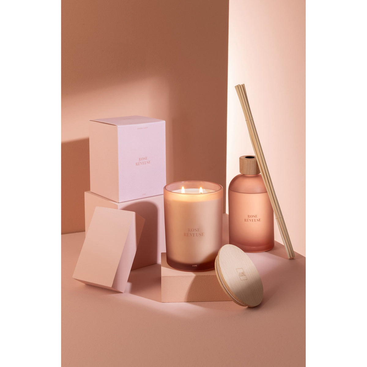 Geurkaars Accords Essentiels Rose Rêveuse 38 Uur