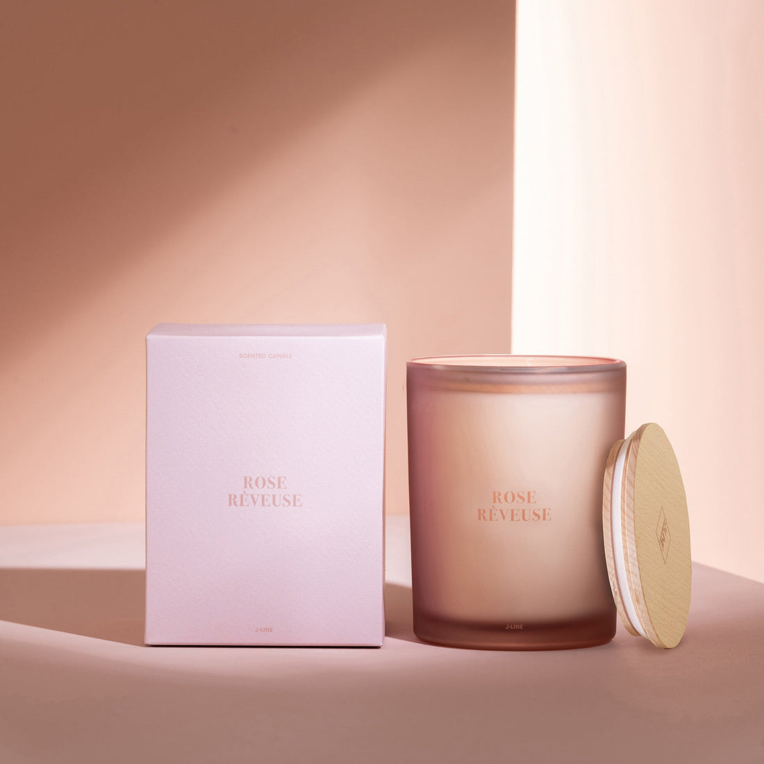 Geurkaars Accords Essentiels Rose Rêveuse 52 Uur - Geurkaars - J-Line - livinglovely.nl