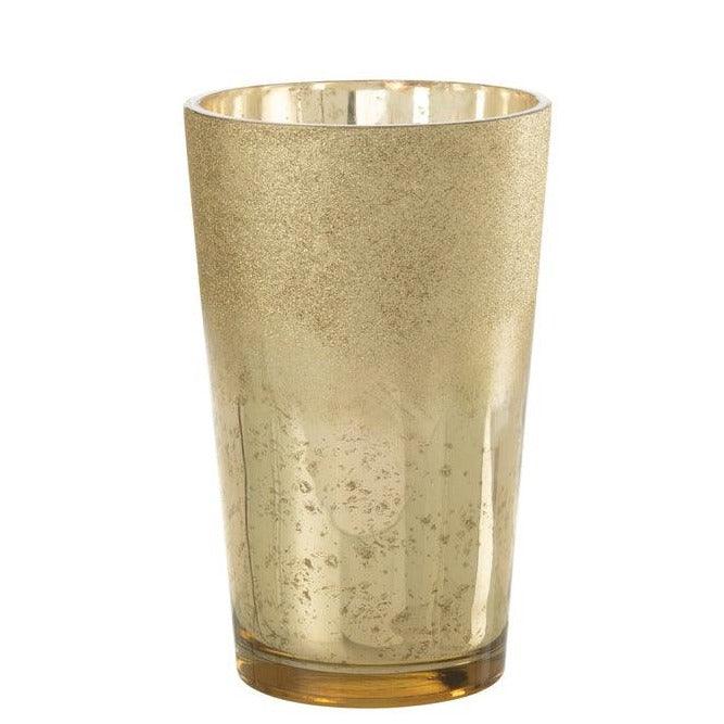 Geurkaars Deluxe Glas Gold Extra Large 160uur - Geurkaars - J-Line - livinglovely.nl