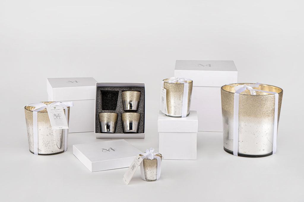 Geurkaars Deluxe Glas Zilver Large 140uur - Geurkaars - J-Line - livinglovely.nl
