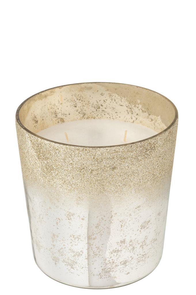 Geurkaars Deluxe Glas Zilver Large 140uur - Geurkaars - J-Line - livinglovely.nl