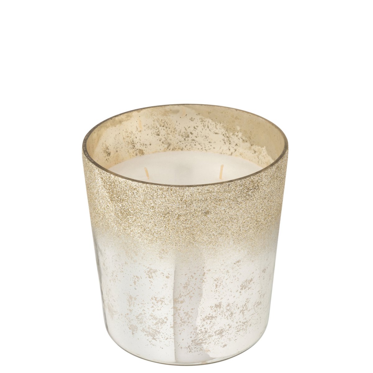 Geurkaars Deluxe Glas Zilver Large 140uur - Geurkaars - J-Line - livinglovely.nl