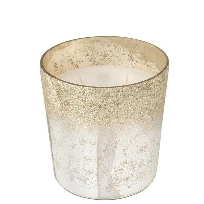 Geurkaars Deluxe Glas Zilver Medium 80uur - Geurkaars - J-Line - livinglovely.nl