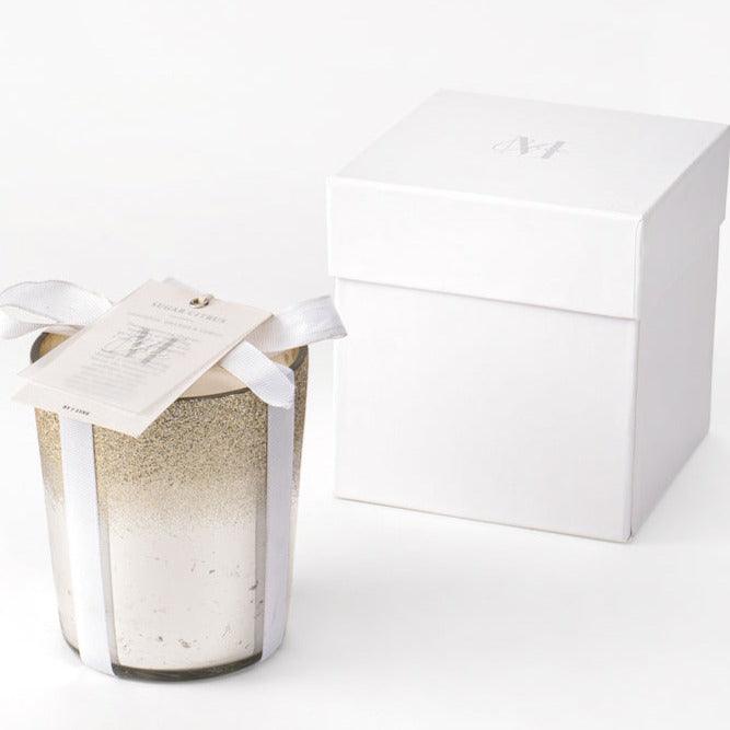 Geurkaars Deluxe Glas Zilver Small 48uur - Geurkaars - J-Line - livinglovely.nl