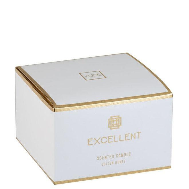 Geurkaars Excellent Golden Honey Goud Large 40H - Geurkaars - J-Line - livinglovely.nl
