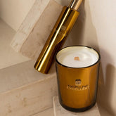 Geurkaars Excellent Golden Honey Oker Small 50H - Geurkaars - J-Line - livinglovely.nl