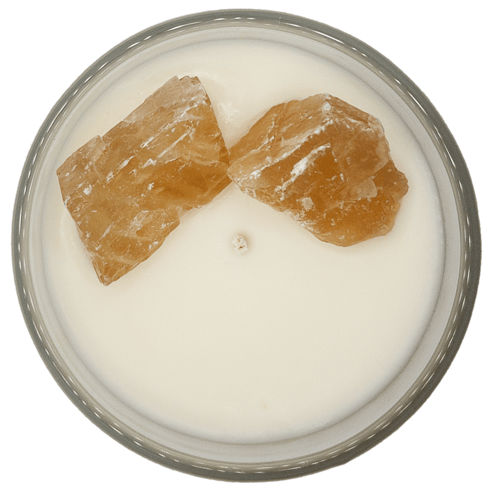 Geurkaars Golden Days met Edelstenen Incl Spotify Playlist - Geurkaars - De Scent - livinglovely.nl