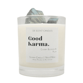 Geurkaars Good Karma met Edelstenen Incl Spotify Playlist - Geurkaars - De Scent - livinglovely.nl