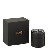 Geurkaars Leder Zwart 40uur - Geurkaars - J-Line - livinglovely.nl