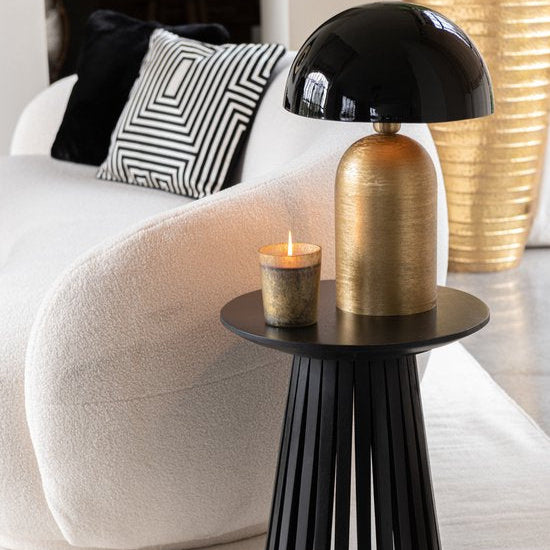 Geurkaars M-Chic Glas Goud/Zwart Small-48u - Geurkaars - J-Line - livinglovely.nl