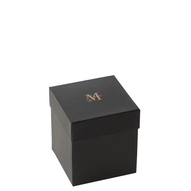 Geurkaars M-Chic Glas Goud/Zwart Small-48u - Geurkaars - J-Line - livinglovely.nl