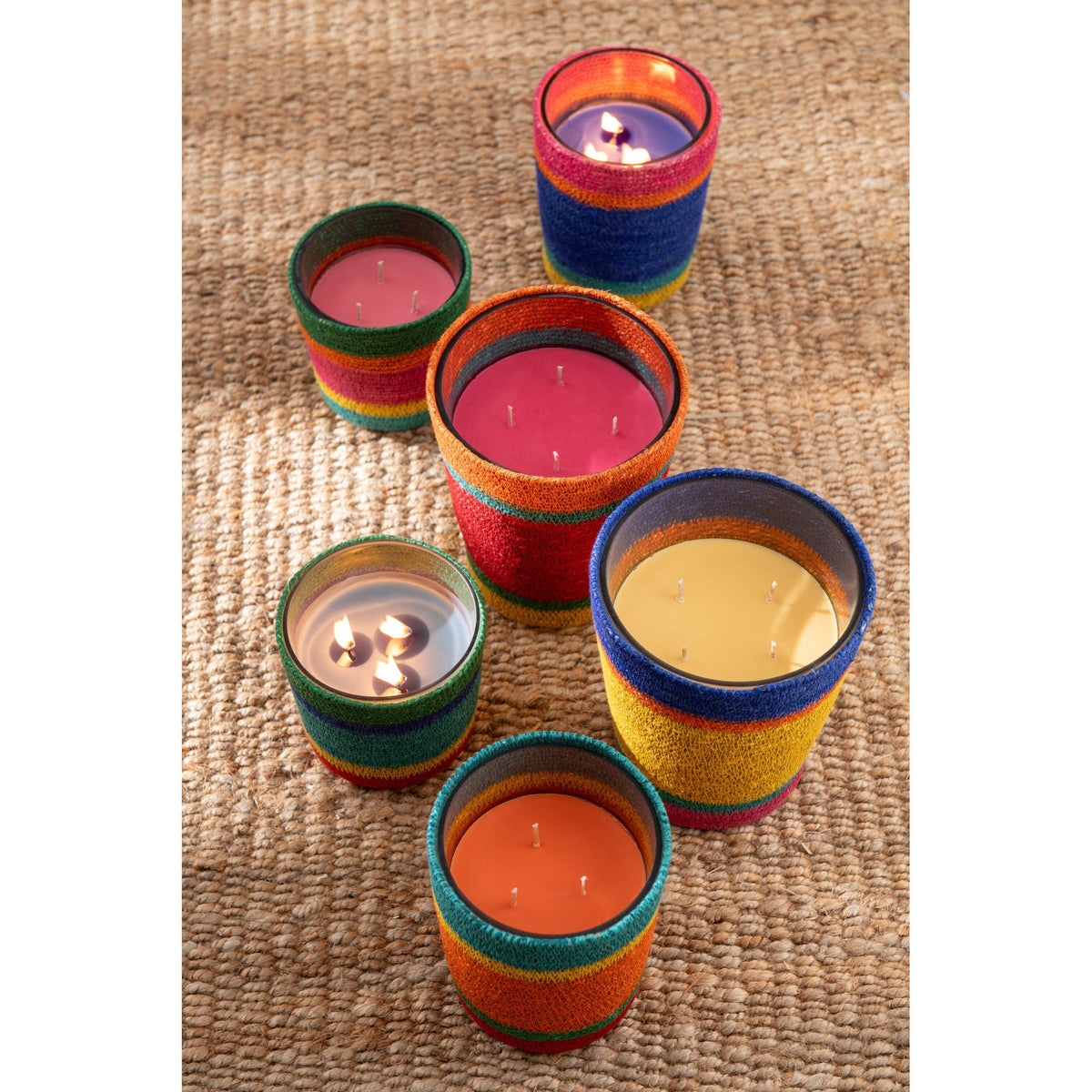 Duftkerze Korb Rosa Wachsmix Klein – 45 Stunden Brenndauer, 2er-Set von J-Line