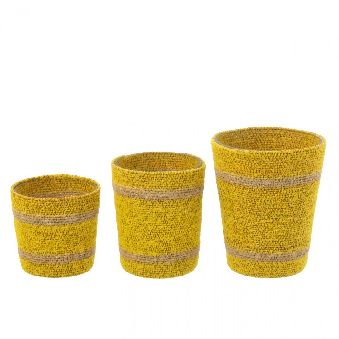Geurkaars Mand Wax Geel Large - 75 Uur - Geurkaars - J-Line - livinglovely.nl