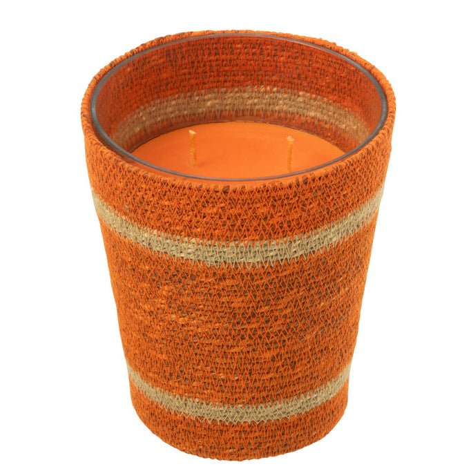 Geurkaars Mand Wax Oranje Large - 75 Uur - Geurkaars - J-Line - livinglovely.nl