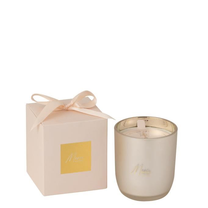 Geurkaars Merci Beige Small 35uur - Geurkaars - J-Line - livinglovely.nl