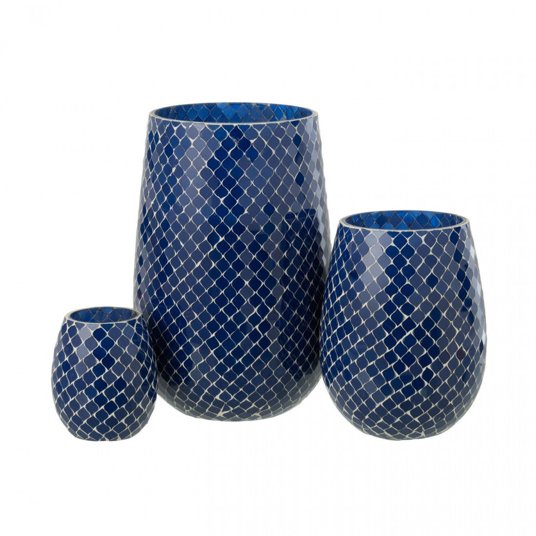 Geurkaars Mia Mozaiek Blauw Medium-120u