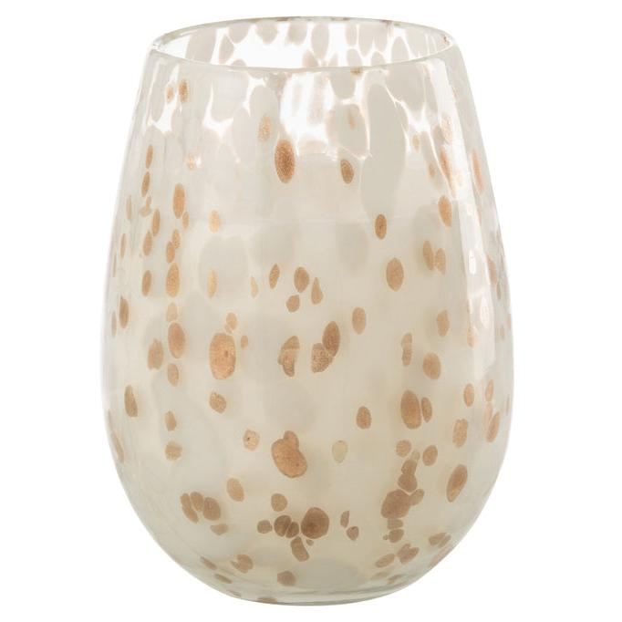 Geurkaars Mia Wit/Mix Glas Large 230uur 20x20x32.5cm - Geurkaars - J-Line - livinglovely.nl