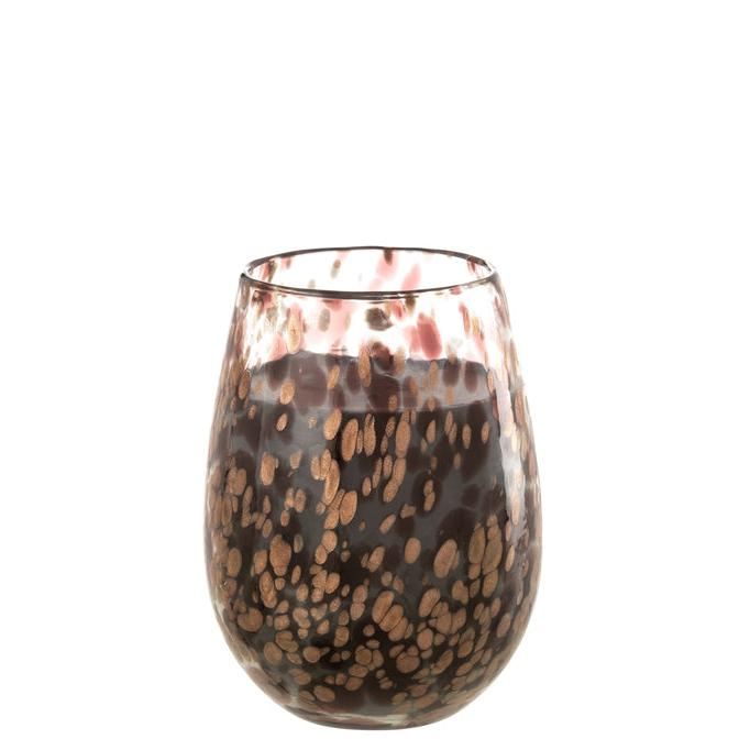Geurkaars Mia Zwart/Mix Glas Medium 120uur - Geurkaars - J-Line - livinglovely.nl