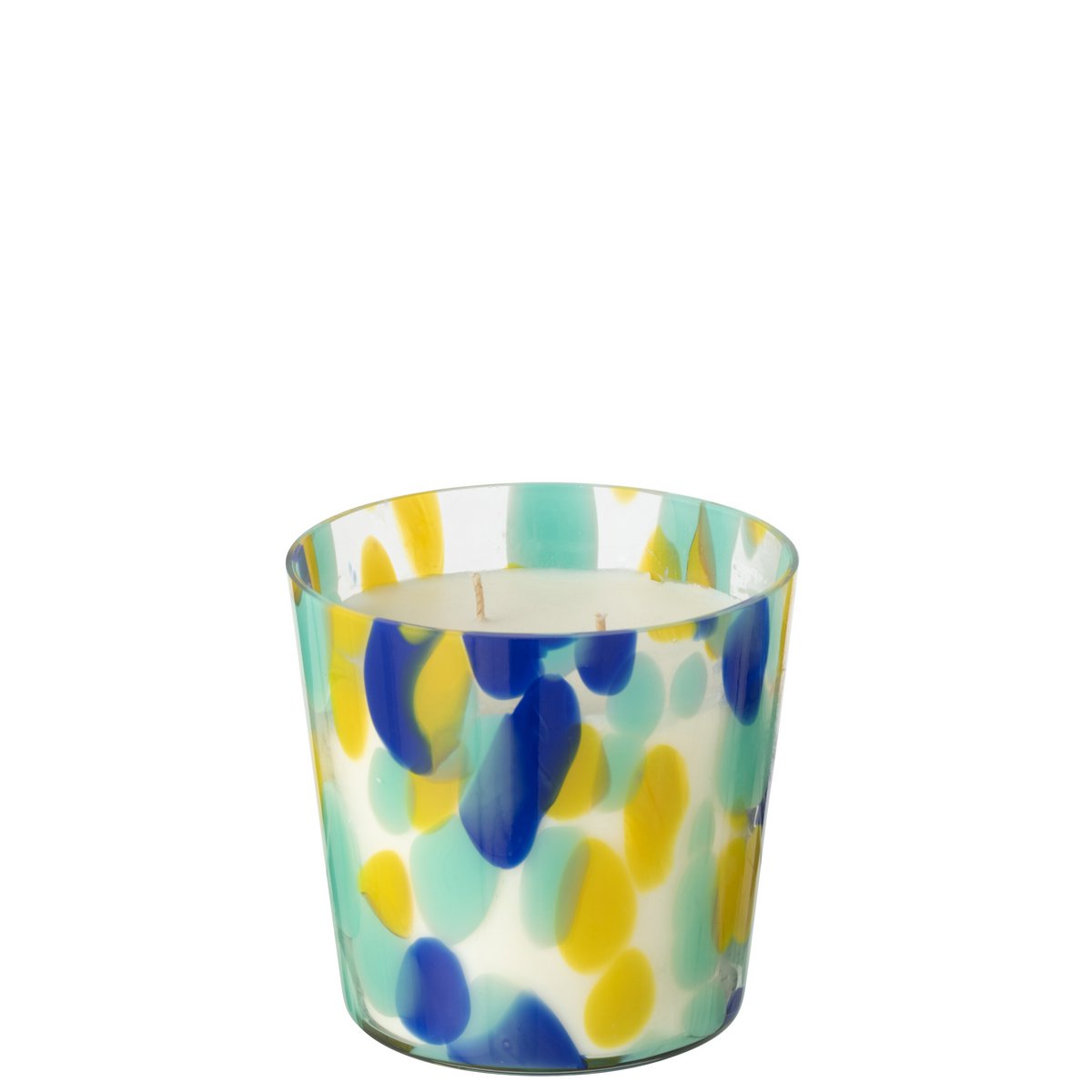 Geurkaars Noa Blauw/Geel Set van 3 - Geurkaars - J-Line - livinglovely.nl