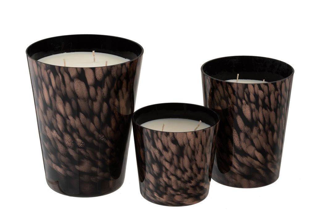 Geurkaars Noa Sandalwood Zwart/Goud Large 95uur - Geurkaars - J-Line - livinglovely.nl