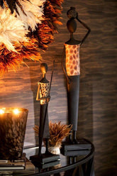 Geurkaars Noa Sandalwood Zwart/Goud Large 95uur - Geurkaars - J-Line - livinglovely.nl