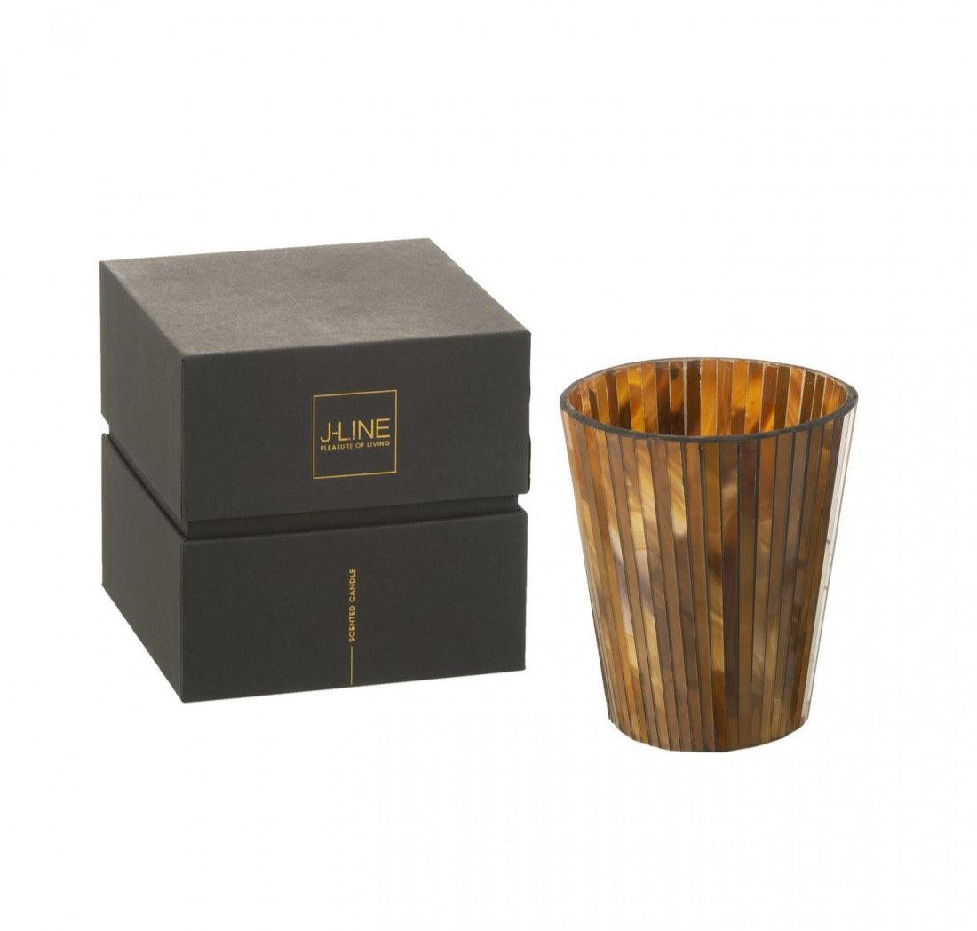 Geurkaars Noa Zesty Sunburst Oker Large-60h - Geurkaars - J-Line - livinglovely.nl