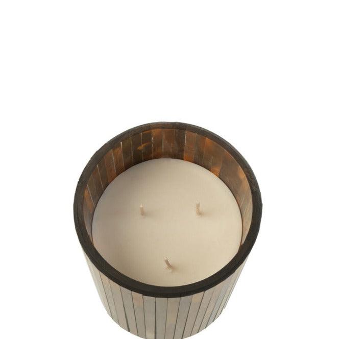 Geurkaars Noa Zesty Sunburst Oker Medium-55h - Geurkaars - J-Line - livinglovely.nl