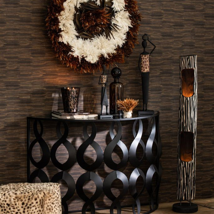 Geurkaars Sandalwood Zwart/Goud Medium-68u - Geurkaars - J-Line - livinglovely.nl