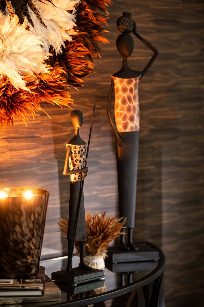 Geurkaars Sandalwood Zwart/Goud Medium-68u - Geurkaars - J-Line - livinglovely.nl