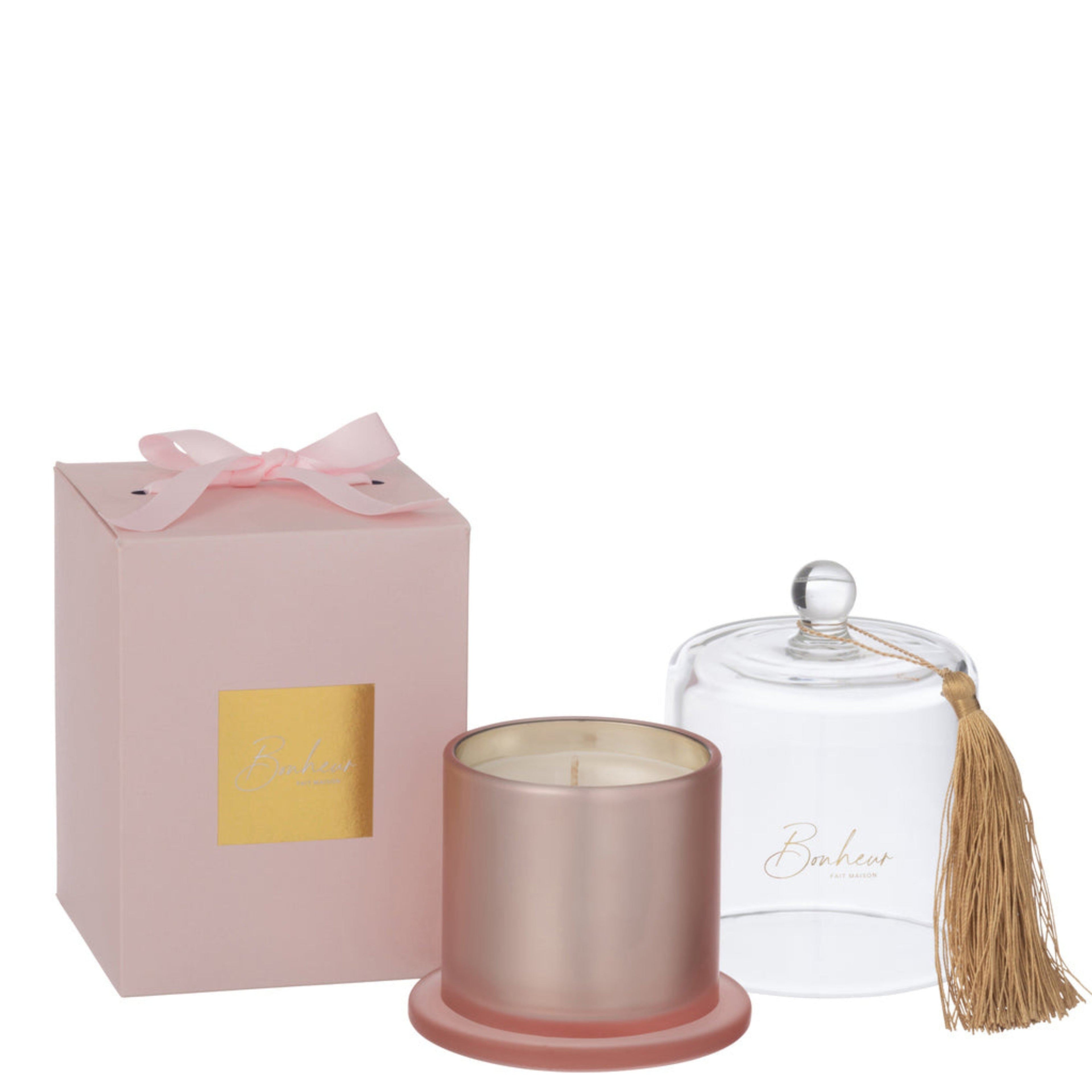 Geurkaars Stolp Bonheur Roze Large 45uur - Geurkaars - J-Line - livinglovely.nl