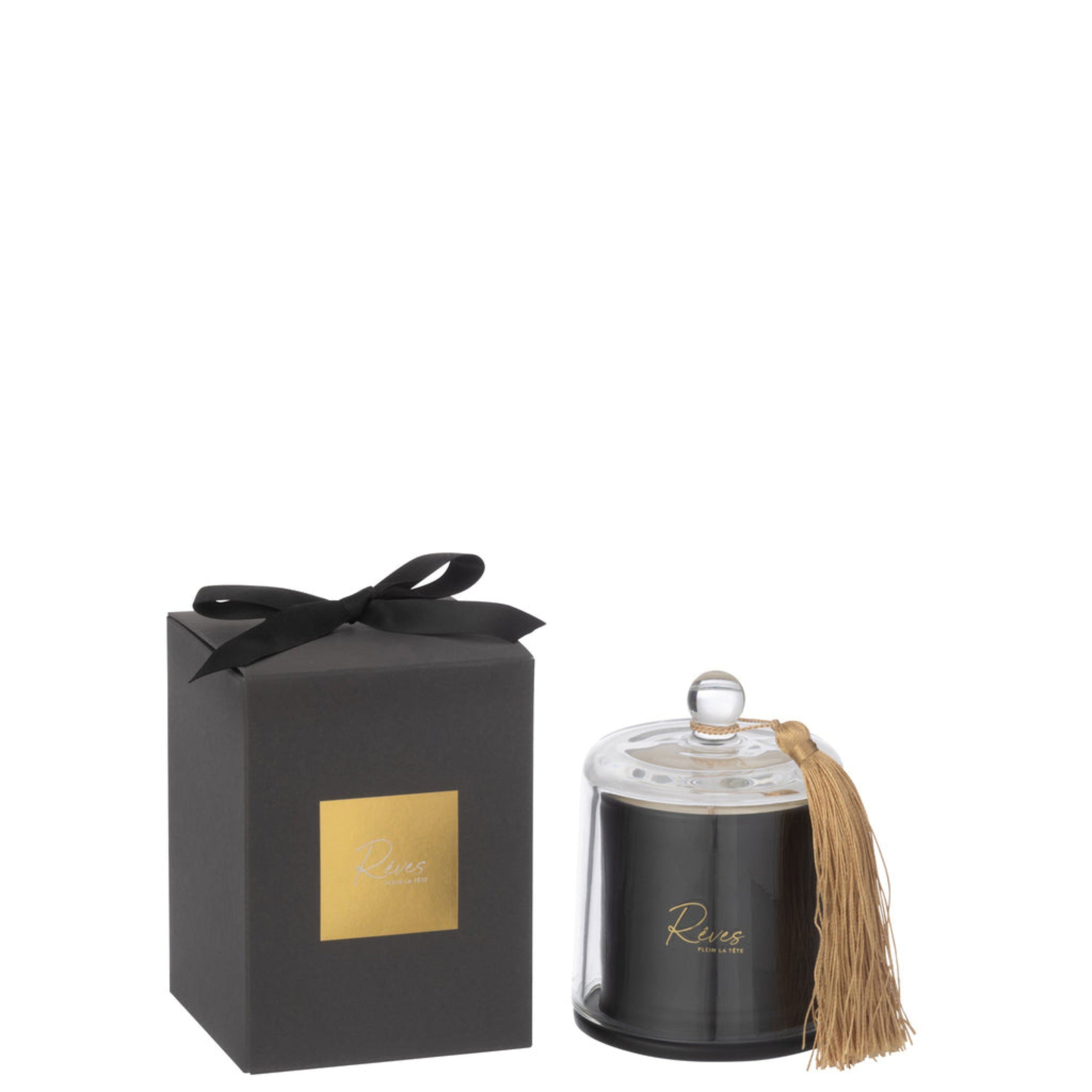 Geurkaars Stolp Reves Noir Small 30uur - Geurkaars - J-Line - livinglovely.nl