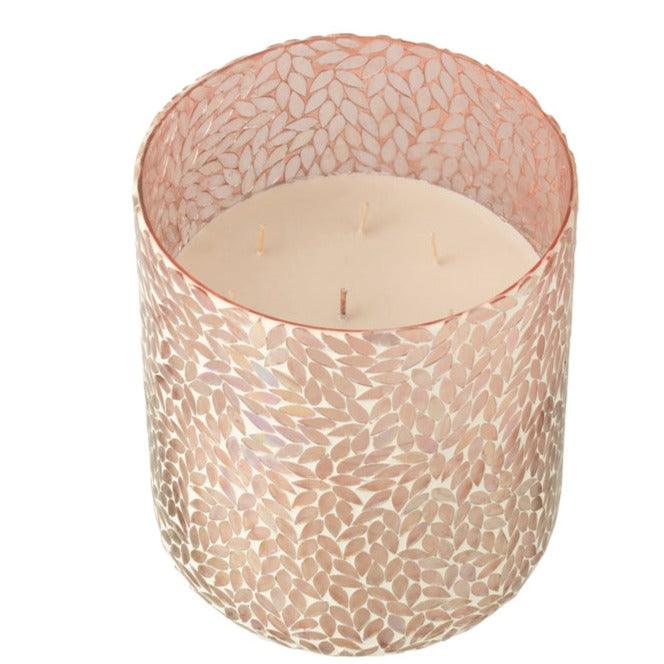 Geurkaars Tender Rose Wax Roze Extra large - 150u - Geurkaars - J-Line - livinglovely.nl