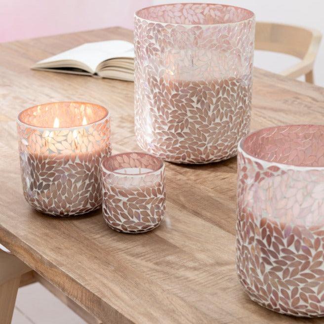 Geurkaars Tender Rose Wax Roze Large - 120u - Geurkaars - J-Line - livinglovely.nl