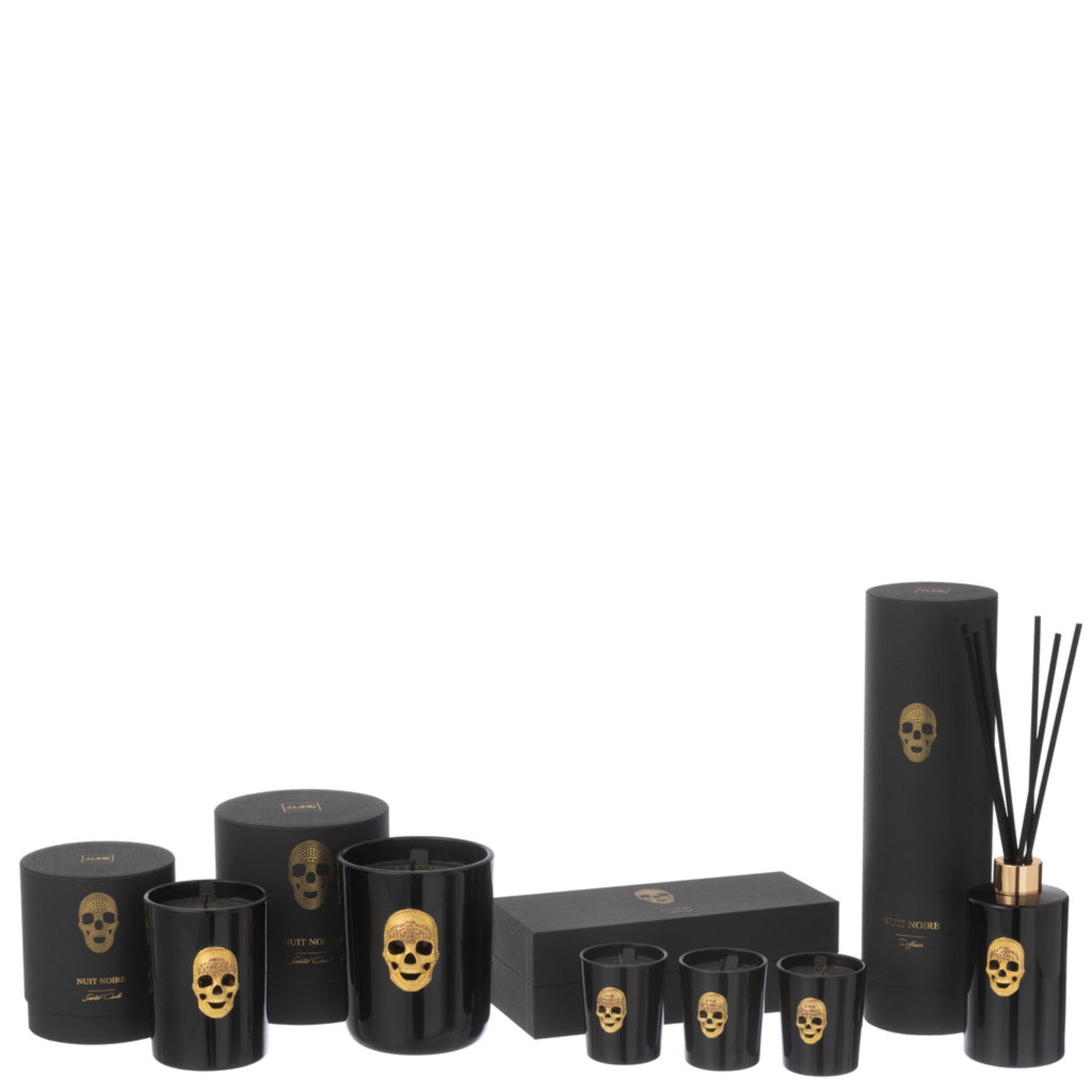 Geurolie Doodskop Nuit Noire 200ml - Geurstokjes - J-Line - livinglovely.nl