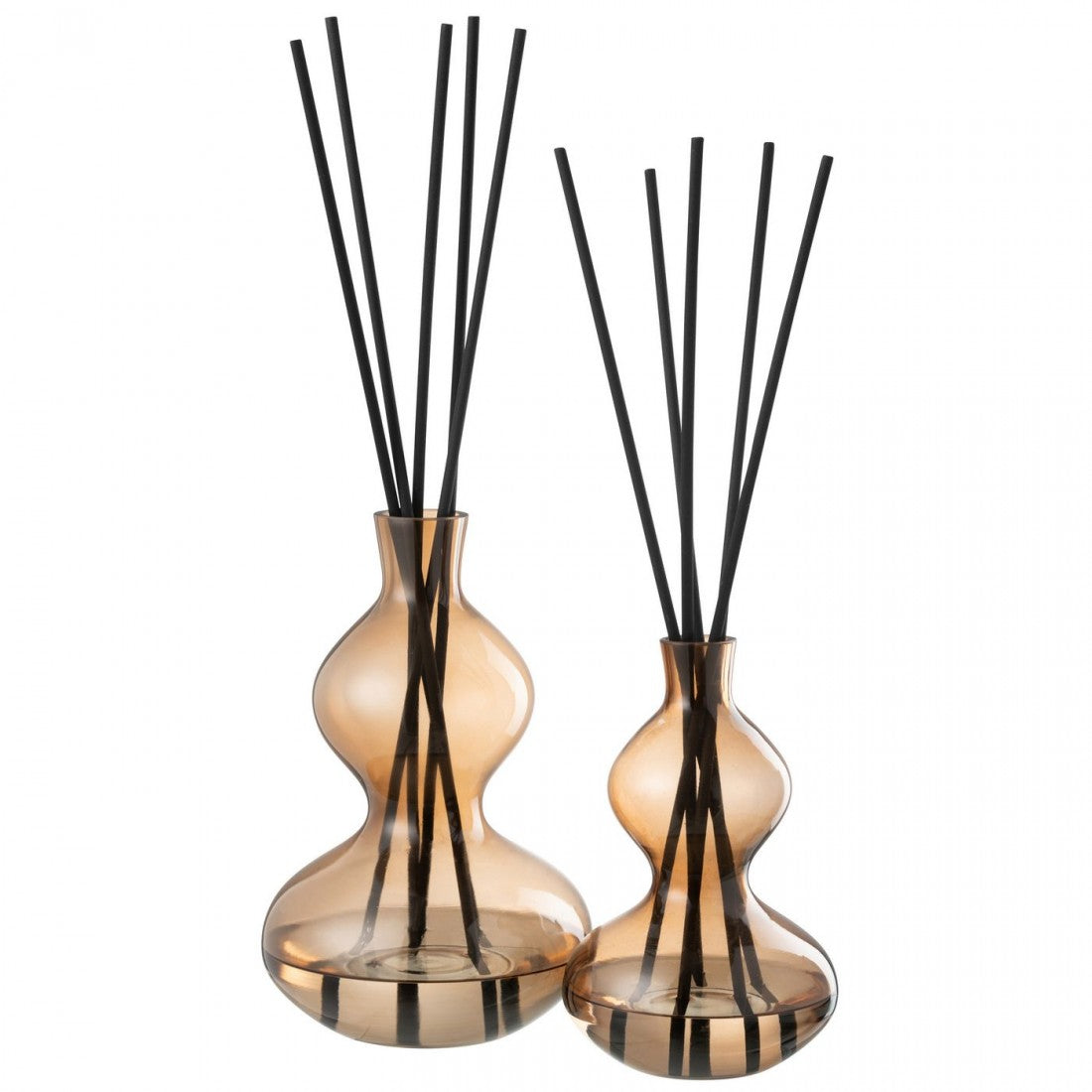 Geurolie Nordic Vetiver Glas Amber Small 500ml - Geurstokjes - J-Line - livinglovely.nl