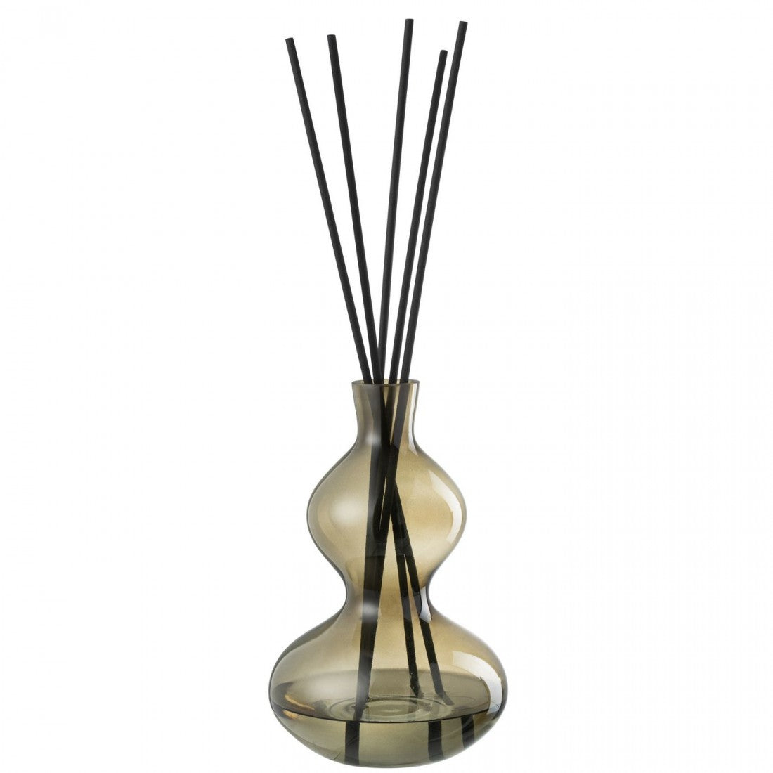 Geurolie Olive&Frank Incense Glas Groen Large 1000ml - Geurstokjes - J-Line - livinglovely.nl