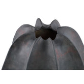 Grayson Black Ceramic Round Ribbed Vase Wide Dia34cmxH34cm PTMD - Vaas - PTMD - livinglovely.nl